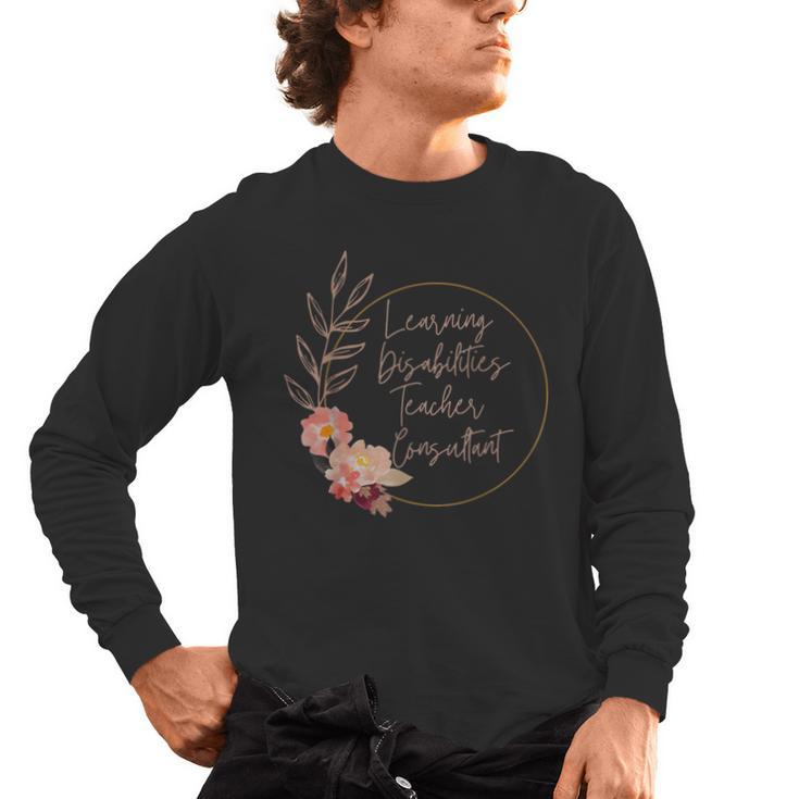 Floral Learning Disabilities Teacher Consultant SPED Teacher Men's Long Sleeve T-Shirt