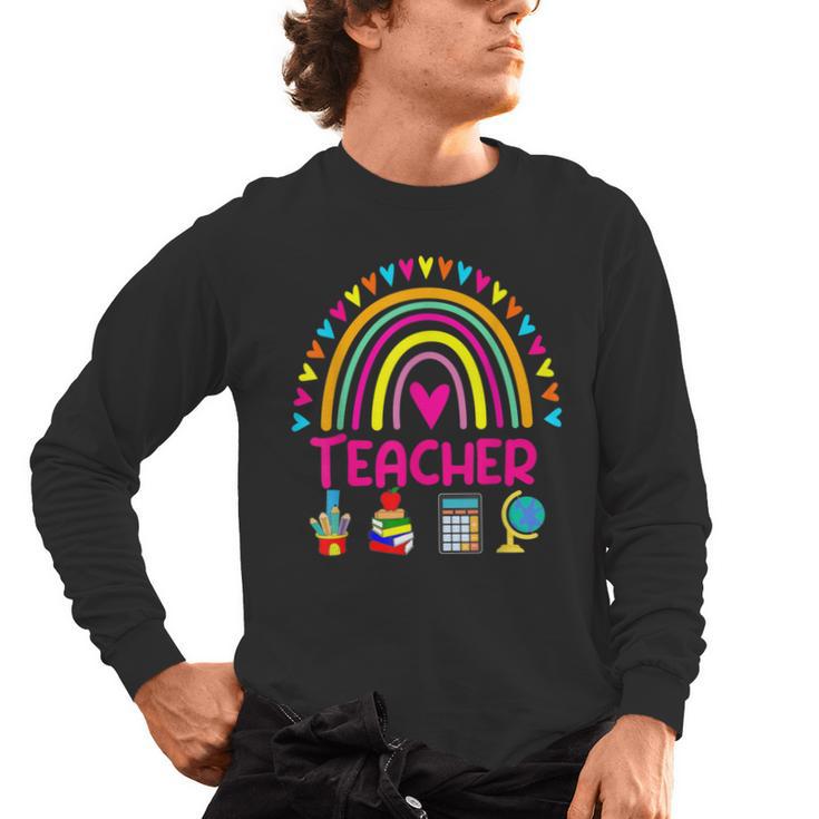 Future Kids Career Teacher Rainbow Boy Girl Graduations Men's Long Sleeve T-Shirt