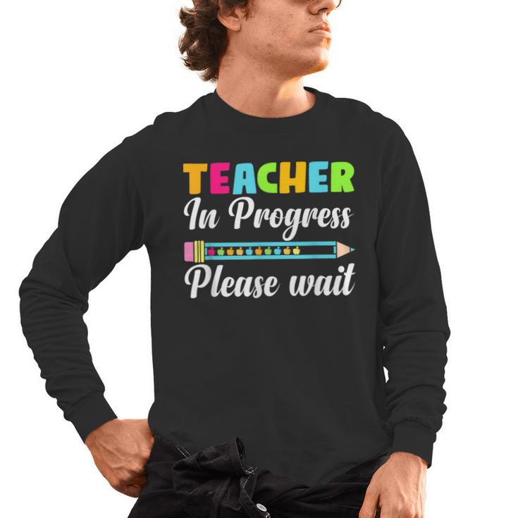 Future Teacher Cool Teacher In Progress Please Wait Men's Long Sleeve T-Shirt