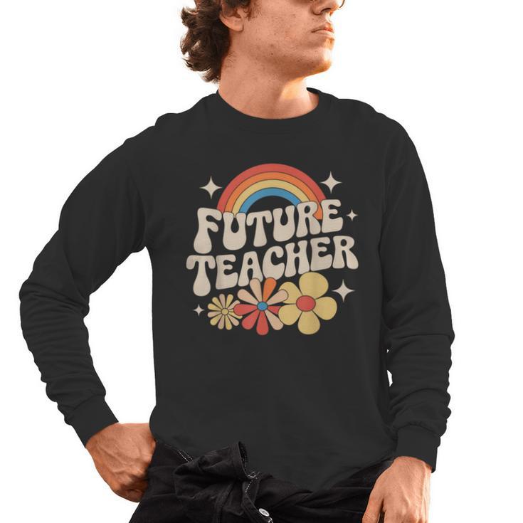 Future Teacher Kids Youth Girls Rainbow Pre-k Kindergarten Men's Long Sleeve T-Shirt