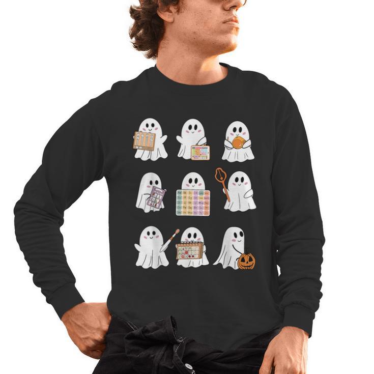 Ghost Speech Therapy Teacher Spooky Season Halloween Men's Long Sleeve T-Shirt