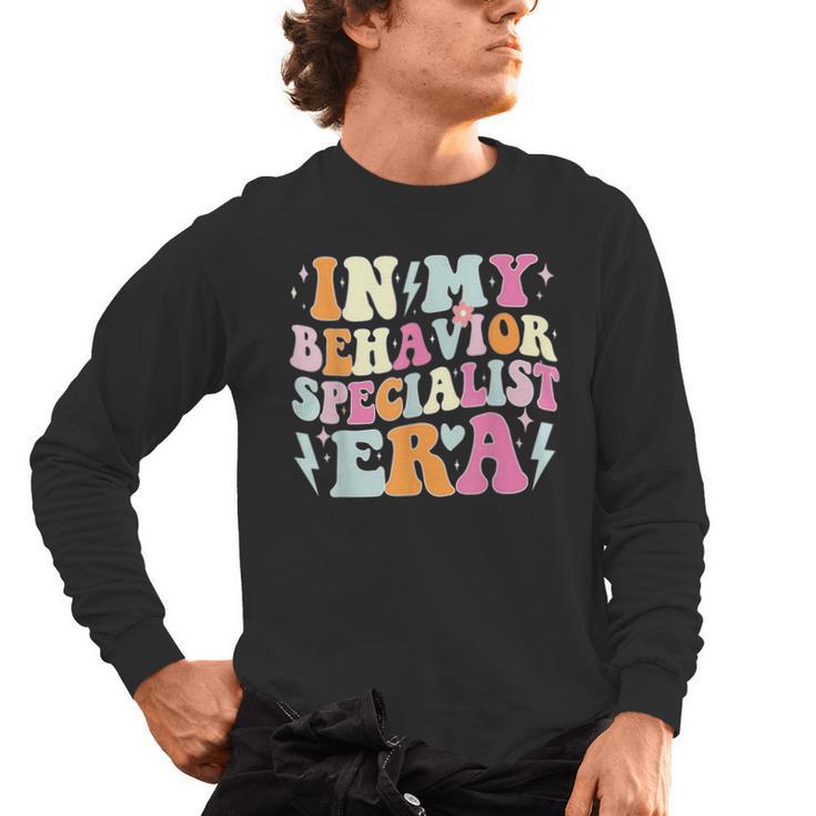 Groovy In My Behavior Specialist Era Behavior Teachers Men's Long Sleeve T-Shirt
