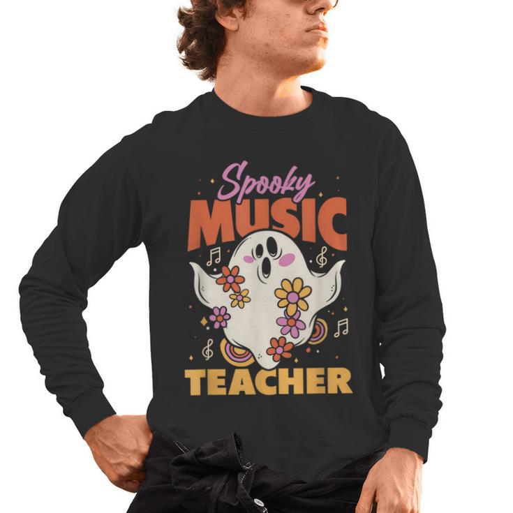 Groovy Faboolous Spooky Music Teacher Halloween Men Women Men's Long Sleeve T-Shirt
