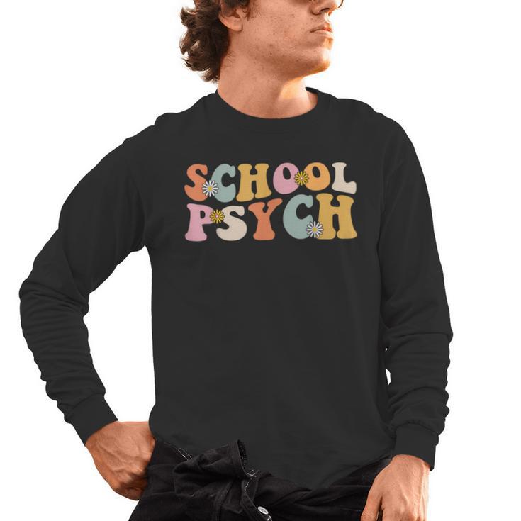 Groovy Retro School Psych Teacher School Psychologist For Men Women Girls Kids Men's Long Sleeve T-Shirt
