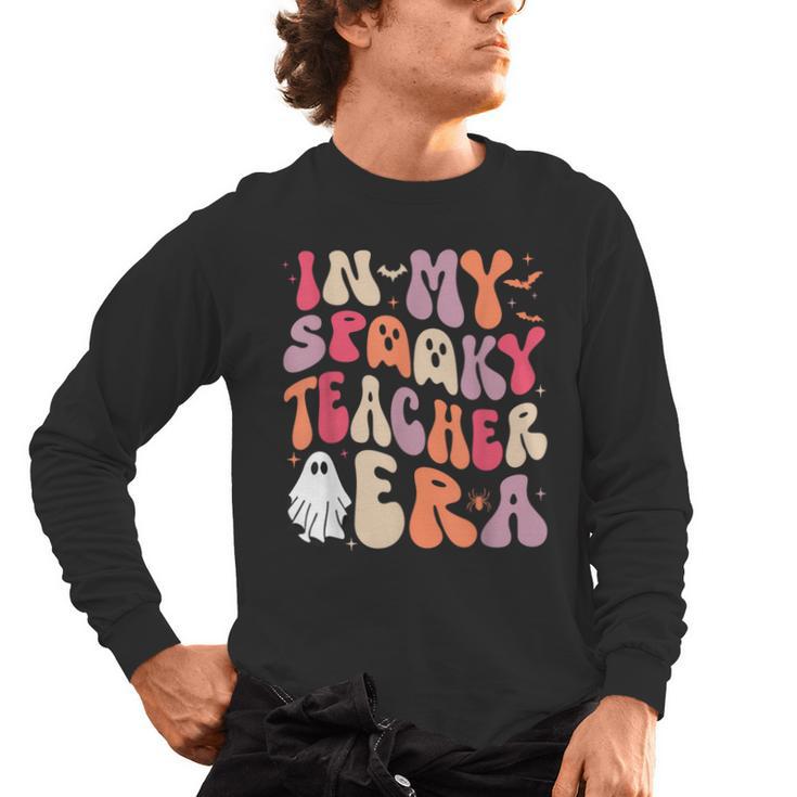 Groovy In My Spooky Teacher Era Halloween Party Boo Men's Long Sleeve T-Shirt