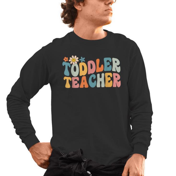 Groovy Toddler Teacher Appreciation Back To School Men's Long Sleeve T-Shirt