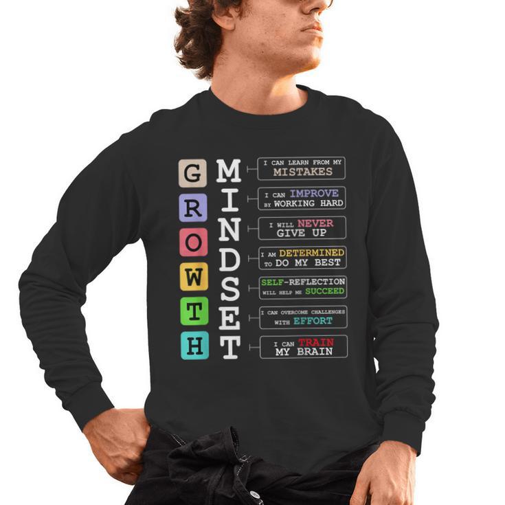 Growth Mindset Shirt Positive School Classroom Teacher Men's Long Sleeve T-Shirt