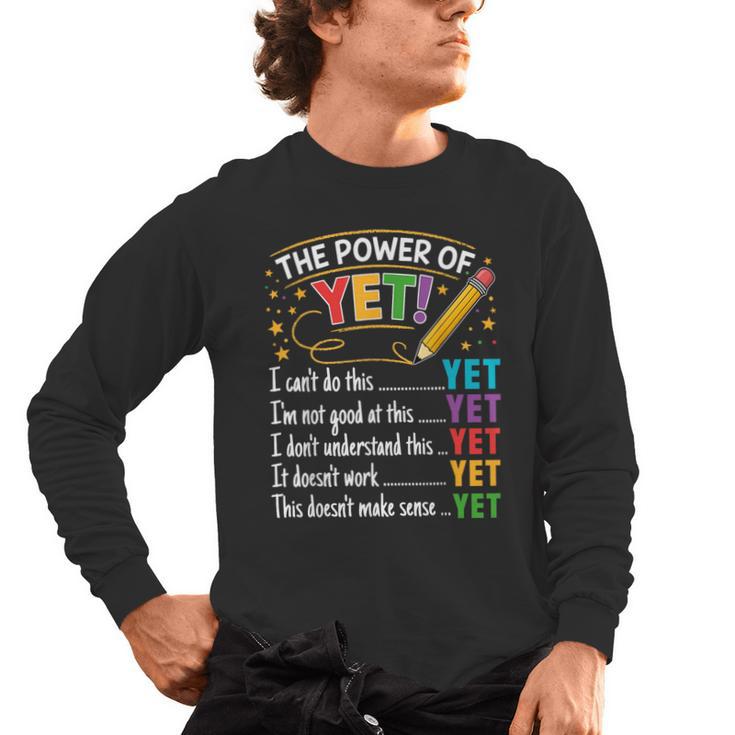 Growth Mindset Teacher Power Of Yet Inspirational Men's Long Sleeve T-Shirt