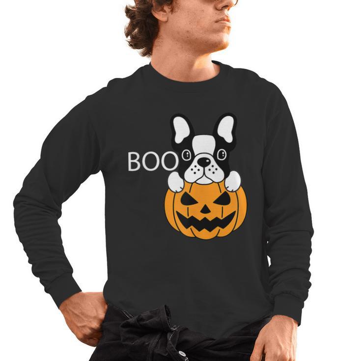 The Halloween Boston Terrier Men's Long Sleeve T-Shirt