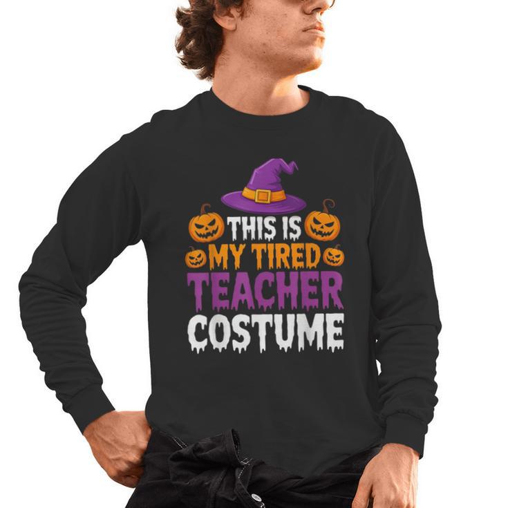 Halloween Costumes For Teachers Tired Teacher Costume Tee Men's Long Sleeve T-Shirt