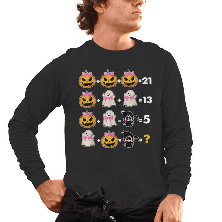 Halloween Math Teacher Men Women Order Of Operations Men's Long Sleeve T-Shirt