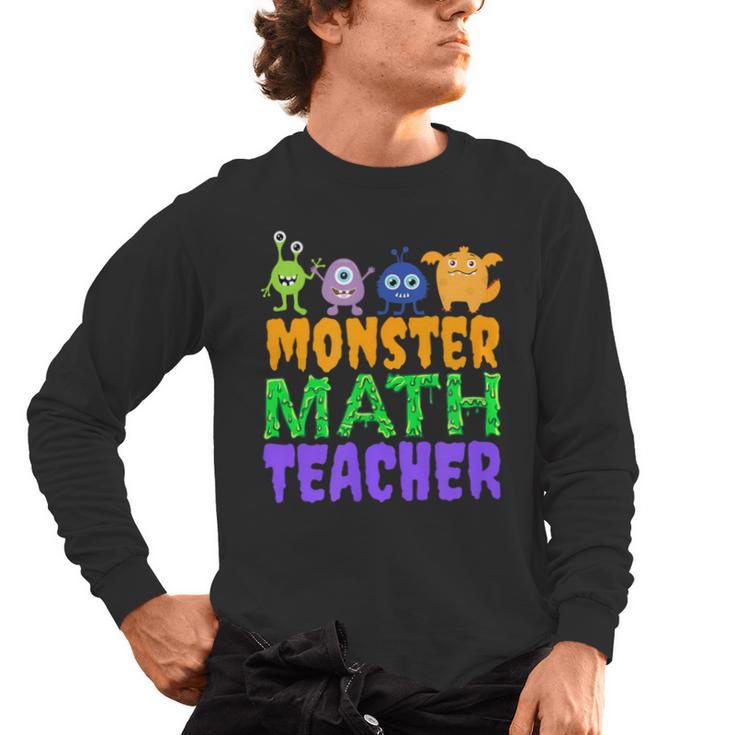 Halloween Monster Math Teacher Men Women Men's Long Sleeve T-Shirt