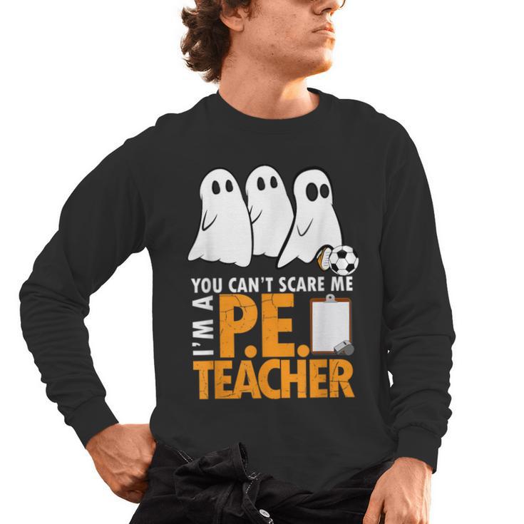 Halloween PE Teacher Shirt Can't Scare Me Men's Long Sleeve T-Shirt