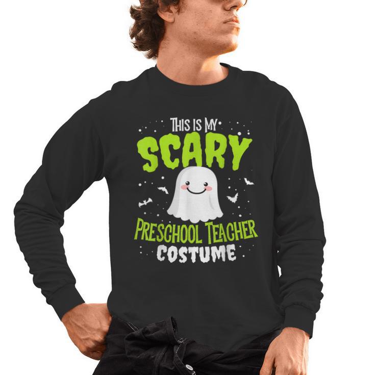 Halloween This Is My Scary Preschool Teacher Custome For Men Women Kids Men's Long Sleeve T-Shirt