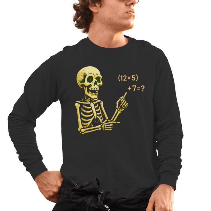 Halloween Teacher Six Seven 6 7 Skeleton Spooky Costume Men's Long Sleeve T-Shirt