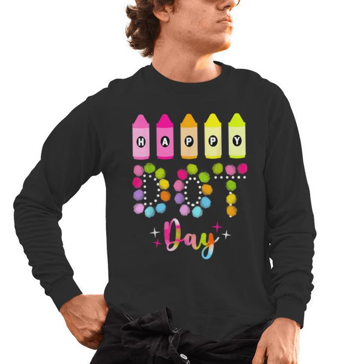 Happy Dot Day 2025 Teacher Kids Girls Colorful Polka Dot Day Men's Long Sleeve T-Shirt