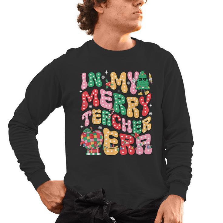 In My Holly Xmas Jolly Teacher Era Teacher Vibes Christmas Men's Long Sleeve T-Shirt
