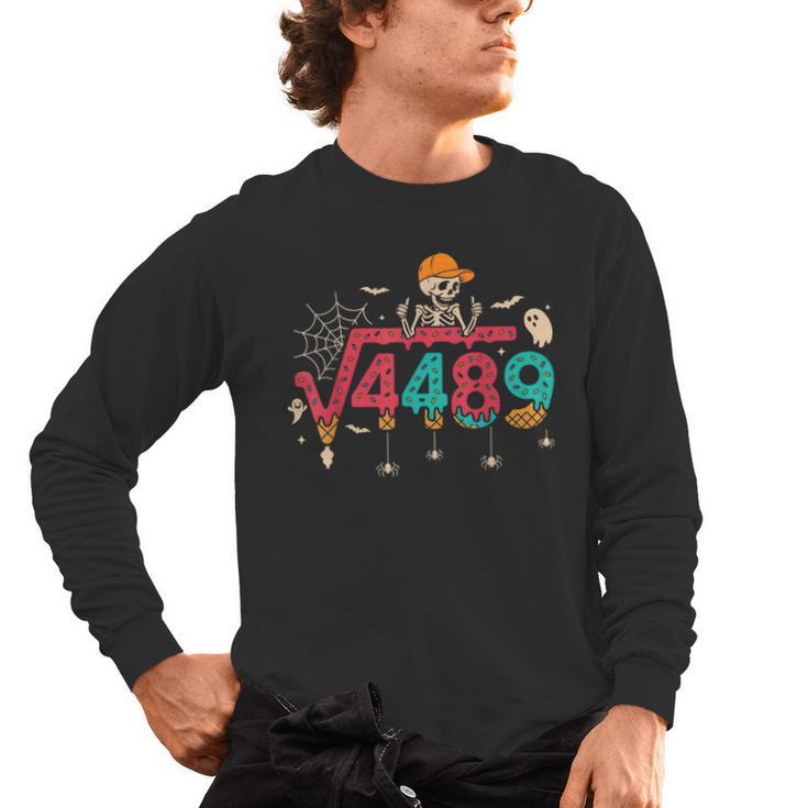 HUGvyn Square Root 4489 Math Teacher 67 Meme Halloween Men's Long Sleeve T-Shirt