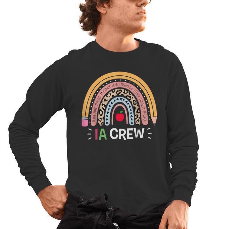 IA Crew Instructional Assistant Rainbow Teachers Aide Men's Long Sleeve T-Shirt
