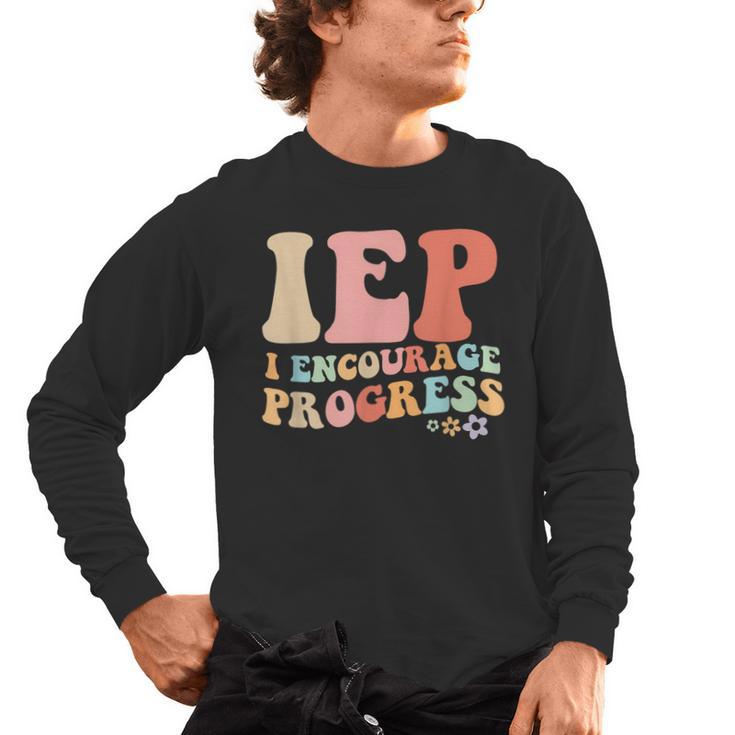 IEP I Encourage Progress Special Education Teacher Graphics Men's Long Sleeve T-Shirt