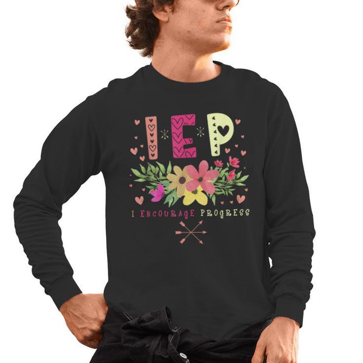 IEP I Encourage Progress Teacher Special Education Men Women Men's Long Sleeve T-Shirt