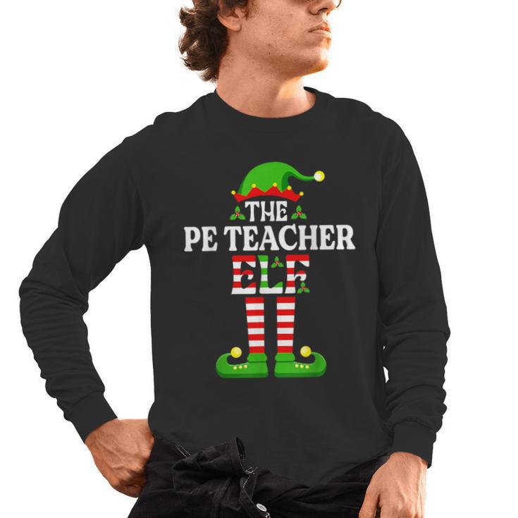 I'm The PE Teacher Elf Christmas Family Matching Men's Long Sleeve T-Shirt
