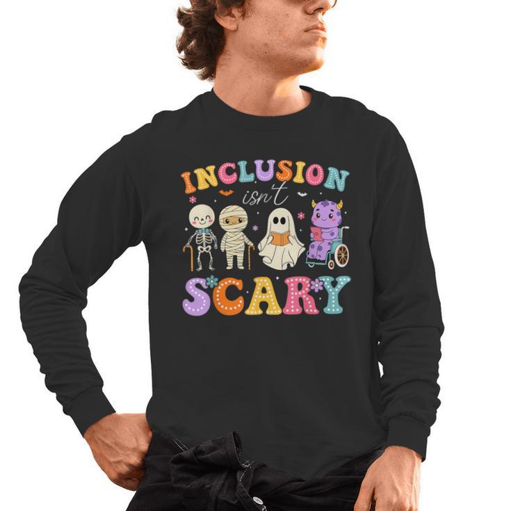 Inclusion Isn't Scary Ghost Halloween SLP Sped Teacher Men's Long Sleeve T-Shirt