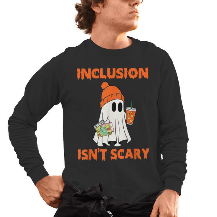 Inclusion Isn't Scary Shirt Halloween SLP Sped Teacher Men's Long Sleeve T-Shirt