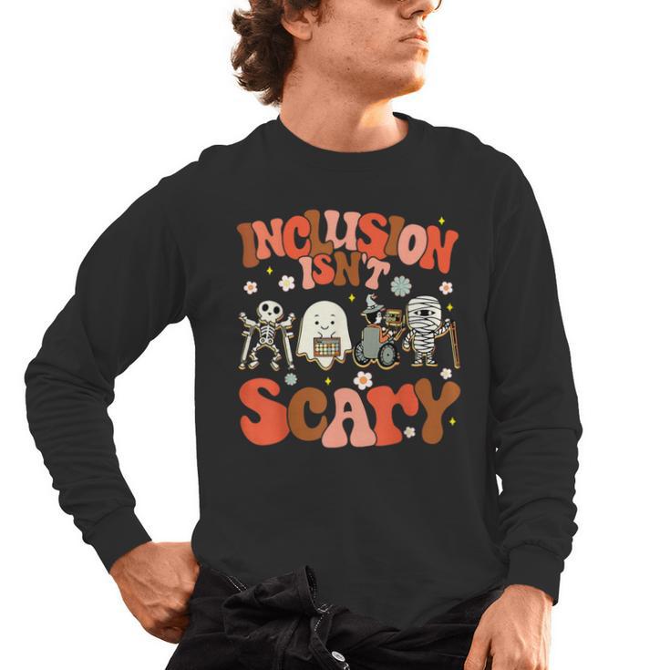 Inclusion Isn't Scary SLP Sped Teacher Halloween Men's Long Sleeve T-Shirt