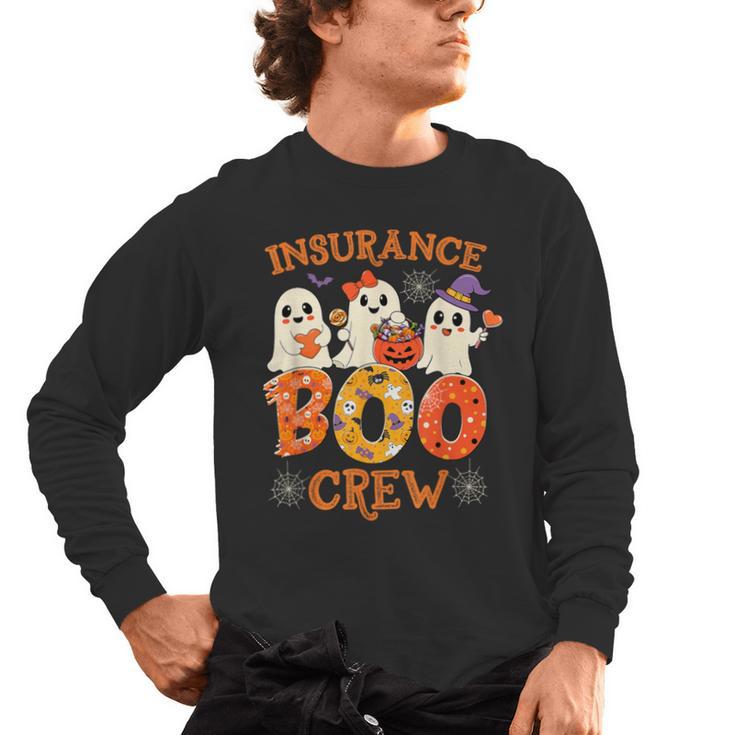 Insurance Boo Crew Halloween Spooky Costume Teacher Men's Long Sleeve T-Shirt