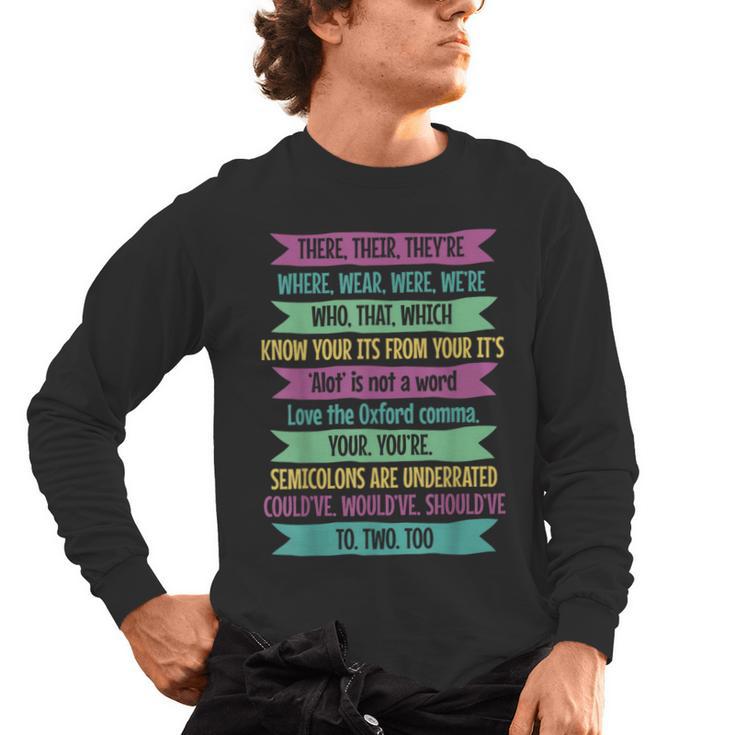 Their There And They'Re English Teacher Men Women Men's Long Sleeve T-Shirt