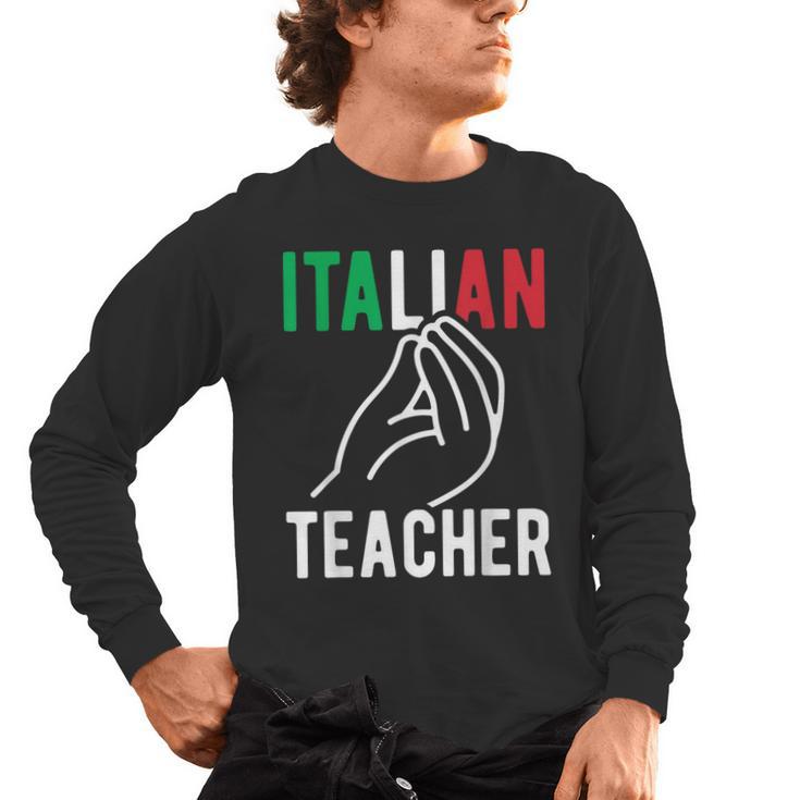 Italian Teacher Italy Italia Back To School First Day Men's Long Sleeve T-Shirt