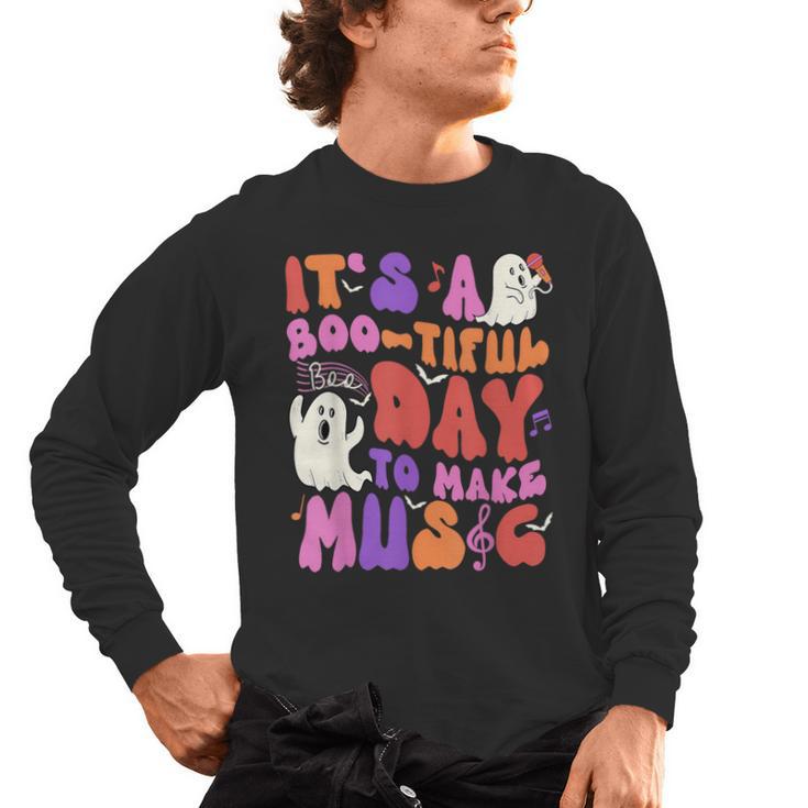 It's a Bootiful Day To Make Music Halloween Music Teacher Men's Long Sleeve T-Shirt
