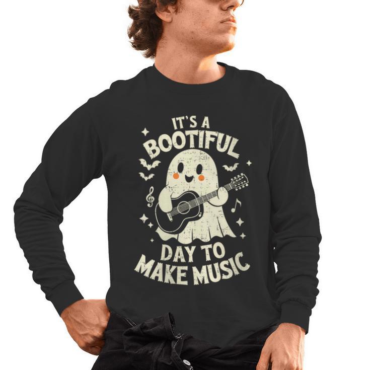 It's A Bootiful Day To Make Music Halloween Music Teacher Men's Long Sleeve T-Shirt