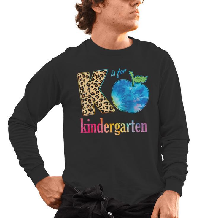 K Is For Kindergarten Teacher Tie Dye Back To School Kinder For Men Women Girls Kids Men's Long Sleeve T-Shirt