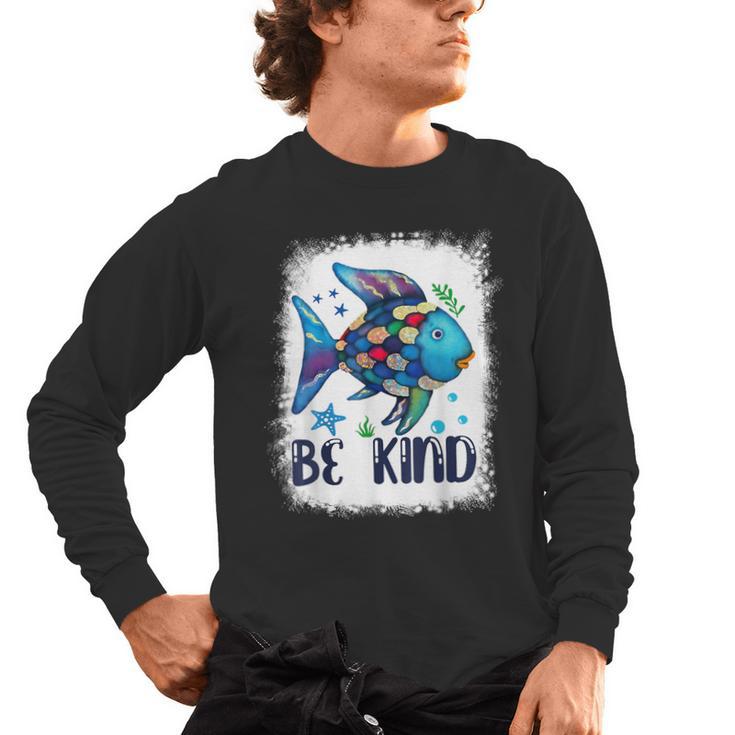 Be Kind Rainbow Fish Teacher Life Back To School Teaching Men Women Men's Long Sleeve T-Shirt