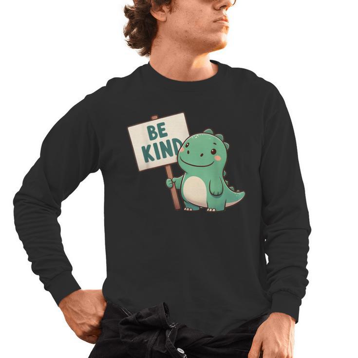 Be Kind Teacher Anti-Bullying Dino Kindness Women Men Boys Men's Long Sleeve T-Shirt