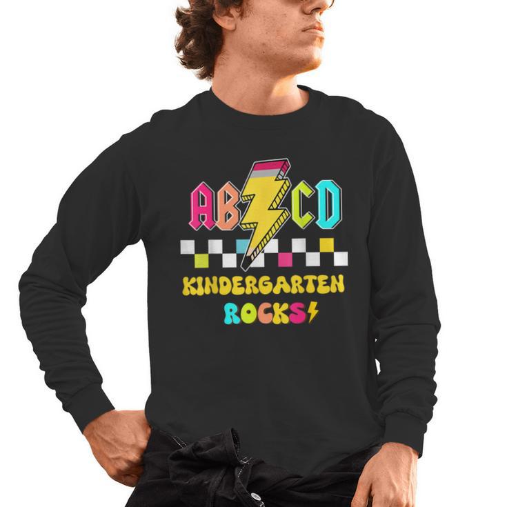 Kindergarten ABCD Rocks Teacher Student Back To School Men's Long Sleeve T-Shirt