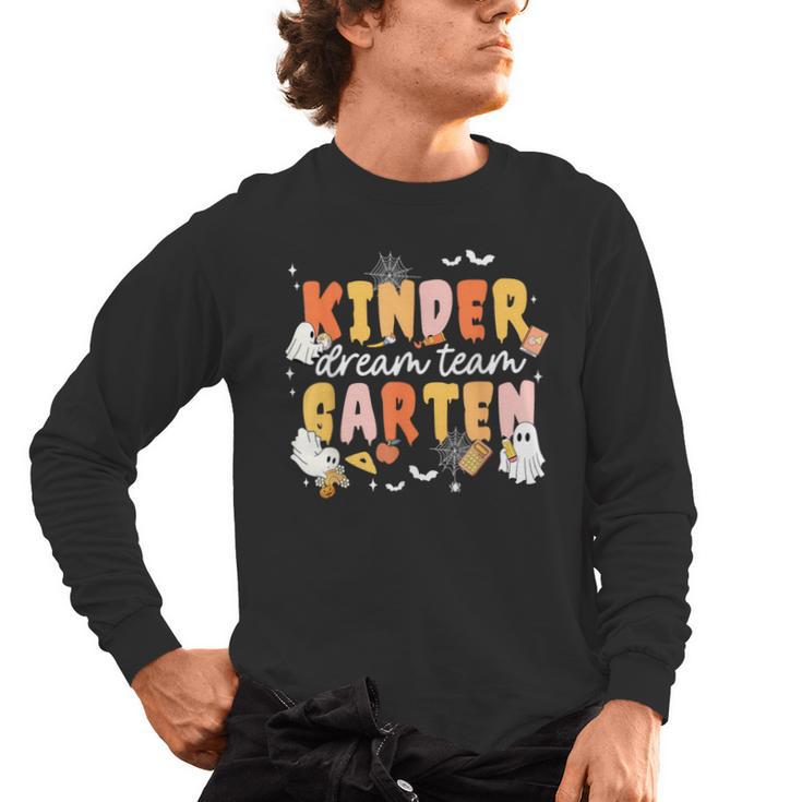 Kindergarten Dream Ghost Team Fall Halloween Spooky Teachers Men's Long Sleeve T-Shirt