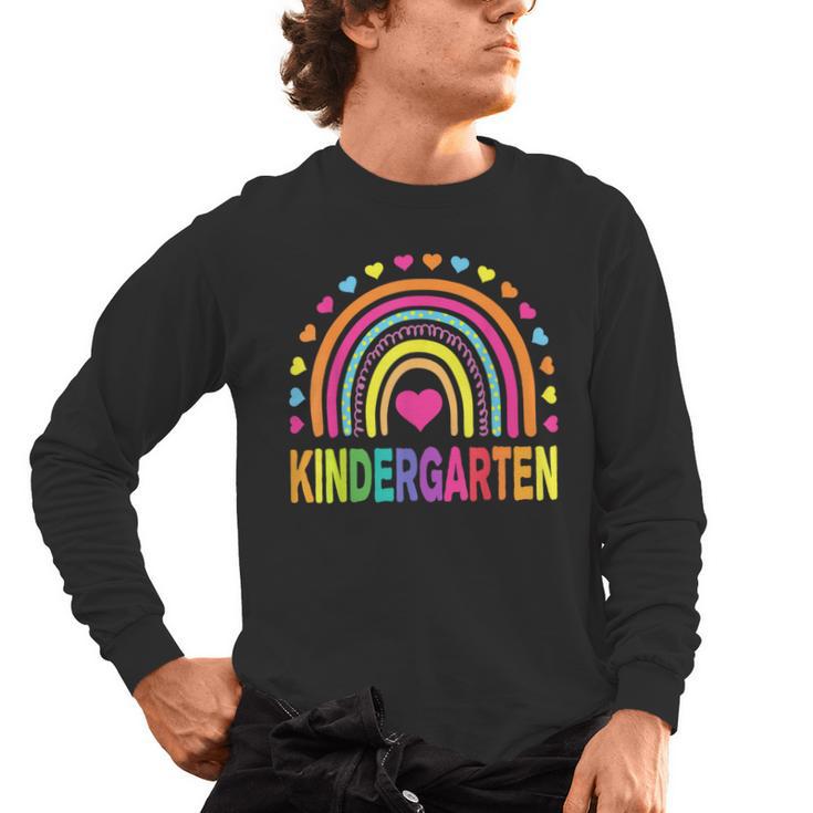 Kindergarten Rainbow Girls Boys Teacher Team Kinder Squad Men's Long Sleeve T-Shirt