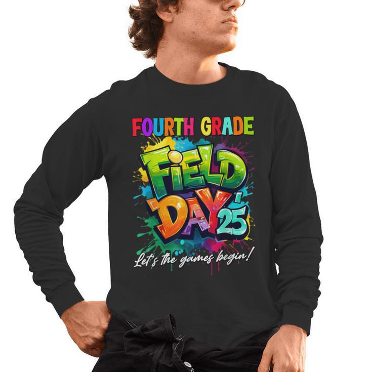 Let The Games Begin Fourth Grade Field Day 2025 Teacher Kid Men's Long Sleeve T-Shirt, trending gift