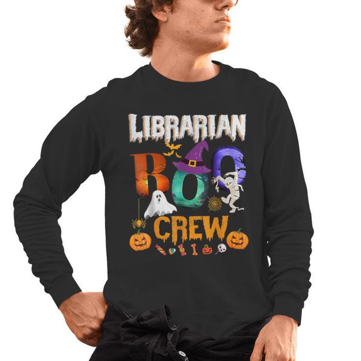 Librarian Boo Crew Teacher Student Halloween Costume Men's Long Sleeve T-Shirt
