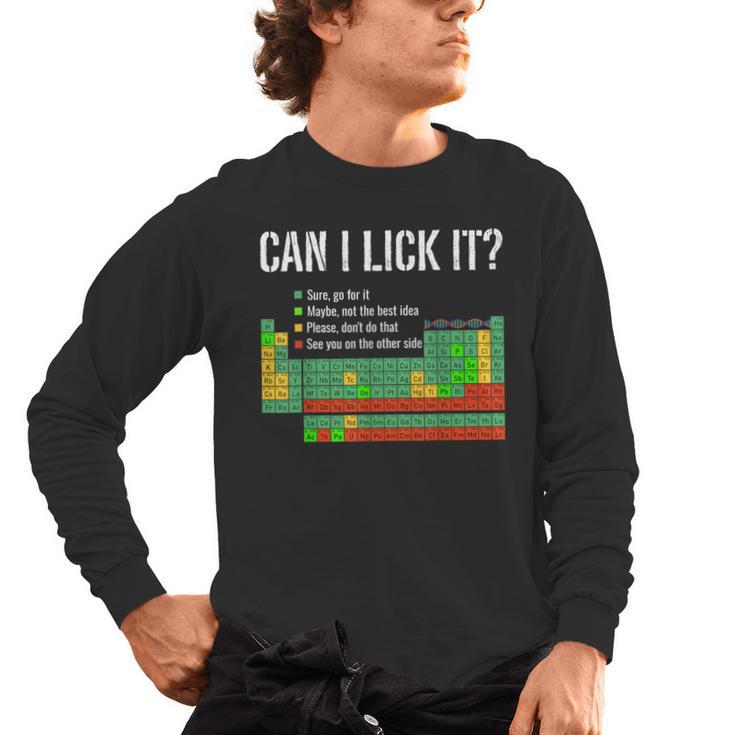 Can I Lick It Periodic Table Science Teacher Student Men's Long Sleeve T-Shirt