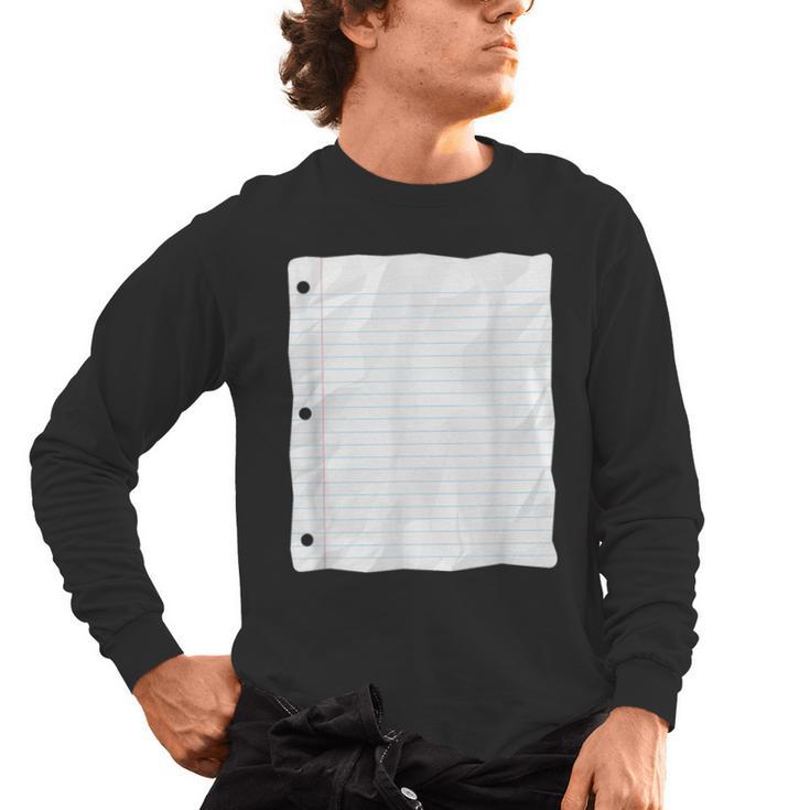 Lined Paper Notebook Halloween Costume For Students Teachers For Men Women Kids Men's Long Sleeve T-Shirt