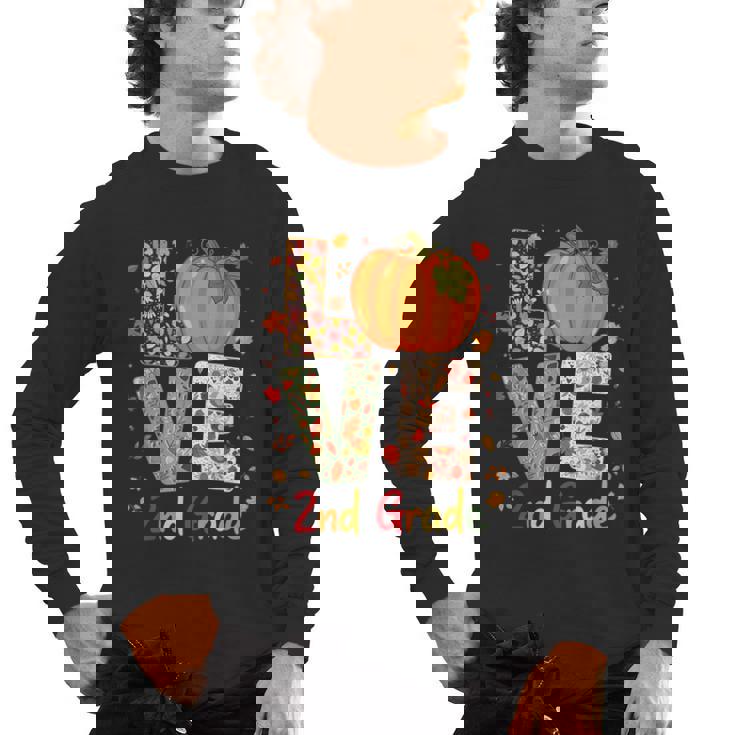 Love 2nd Grade Happy Fall Thanksgiving For 2nd Teacher For Men Women Girls Kids Men&#x27;s Long Sleeve T-Shirt