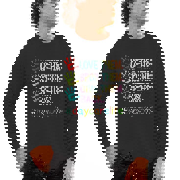 Love Daycare Provider Childcare Teacher Tie Dye Men&#x27;s Long Sleeve T-Shirt