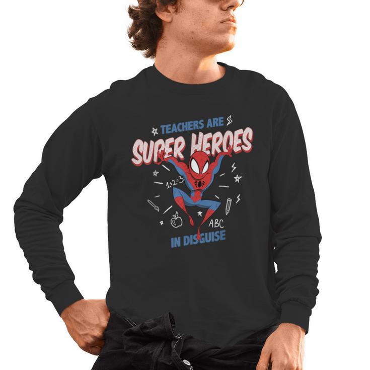 Marvel Spider-Man Teachers Are Super Heroes Men's Long Sleeve T-Shirt