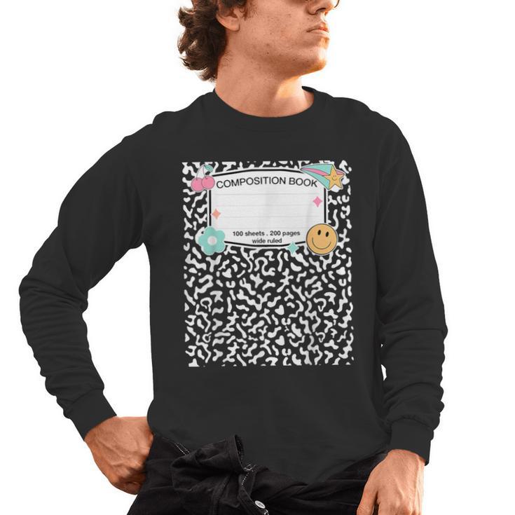 Matching Group Halloween Teacher Composition Book Notebook Men's Long Sleeve T-Shirt