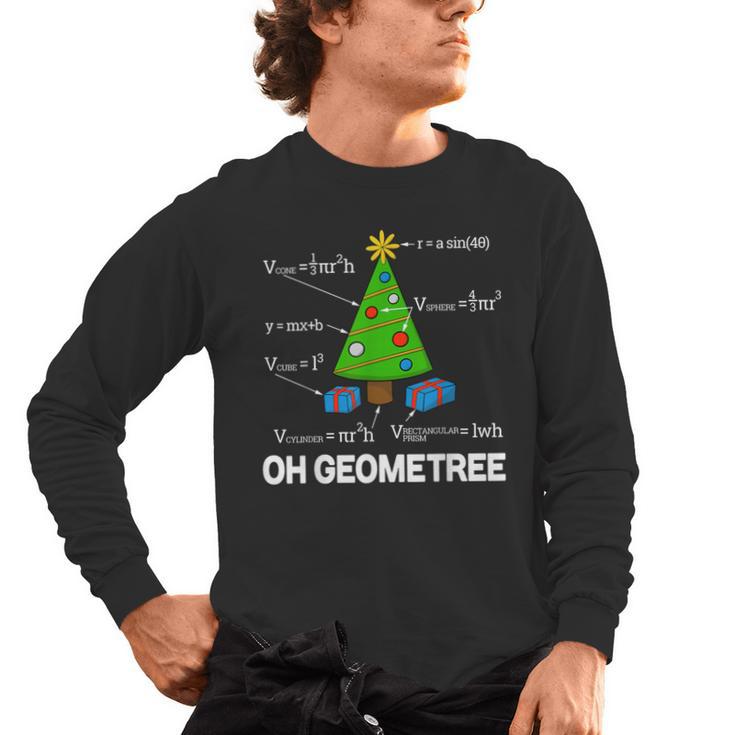 Math Geometry Christmas Tree Geometree Teacher Men's Long Sleeve T-Shirt
