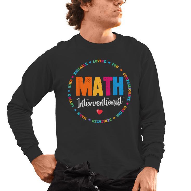 Math Interventionist Teacher Coach Squad Mathematics STEM Men's Long Sleeve T-Shirt